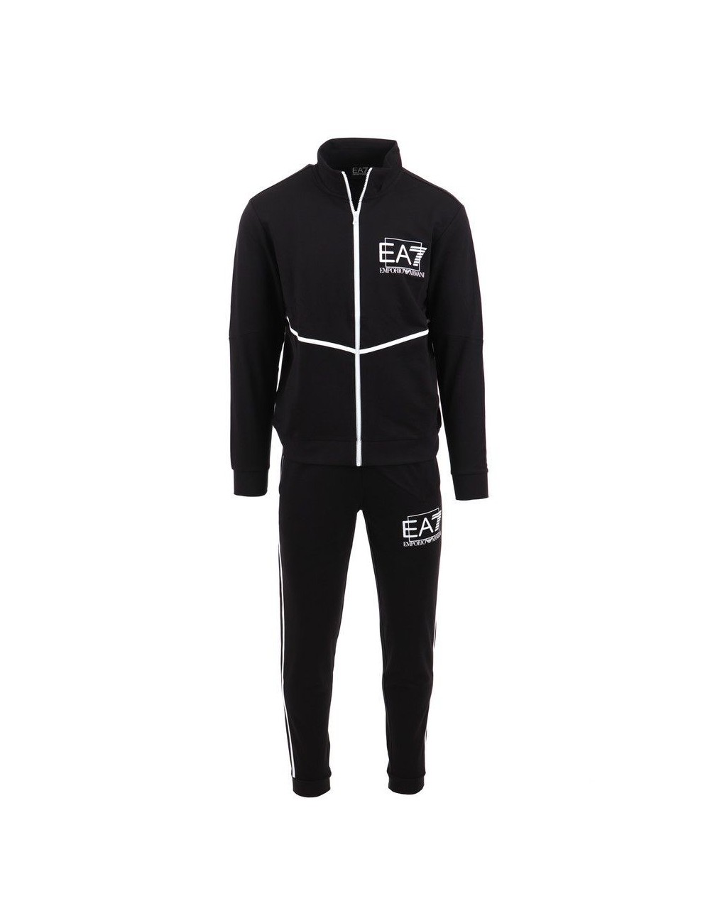 Tuta in cotone con zip e logo a contrasto 3RPV75PJ05Z EA7 Emporio Armani