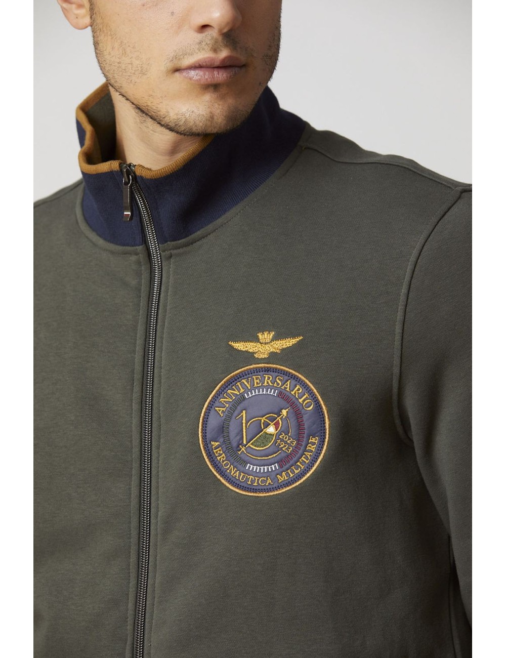 Felpa in cotone 100 anni con tricolore 232FE1822F532 Aeronautica Militare