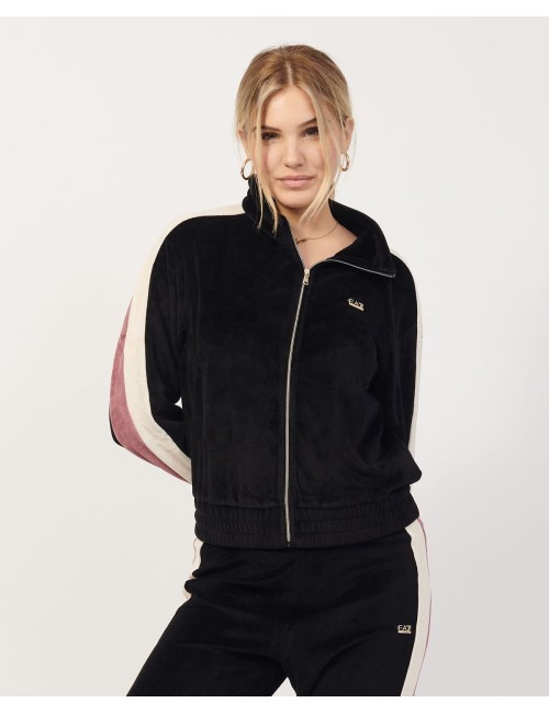 Felpa Athletic Velour in velluto con zip 6RTM16TJQEZ EA7 Emporio Armani