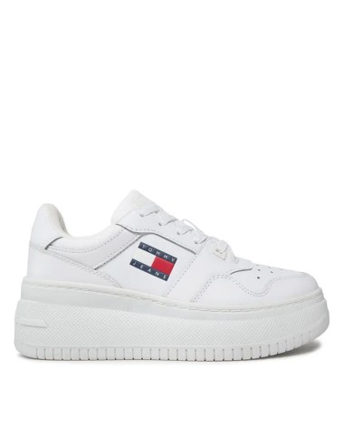 Sneakers donna platform in pelle con dettaglio bandiera EN0EN02506 Tommy Hilfiger