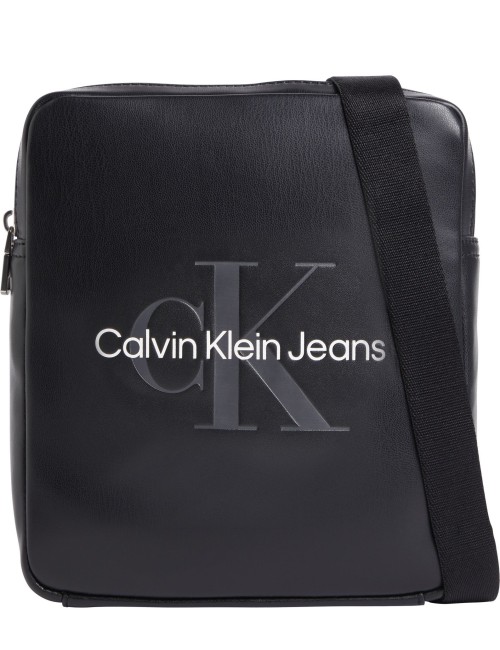 Tracolla uomo in ecopelle Soft Reporter con logo K50K511503 Calvin Klein