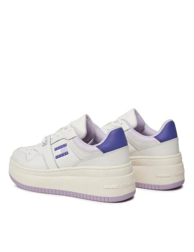 Sneakers donna platform in pelle con dettaglio bandiera EN0EN02506 Tommy Hilfiger