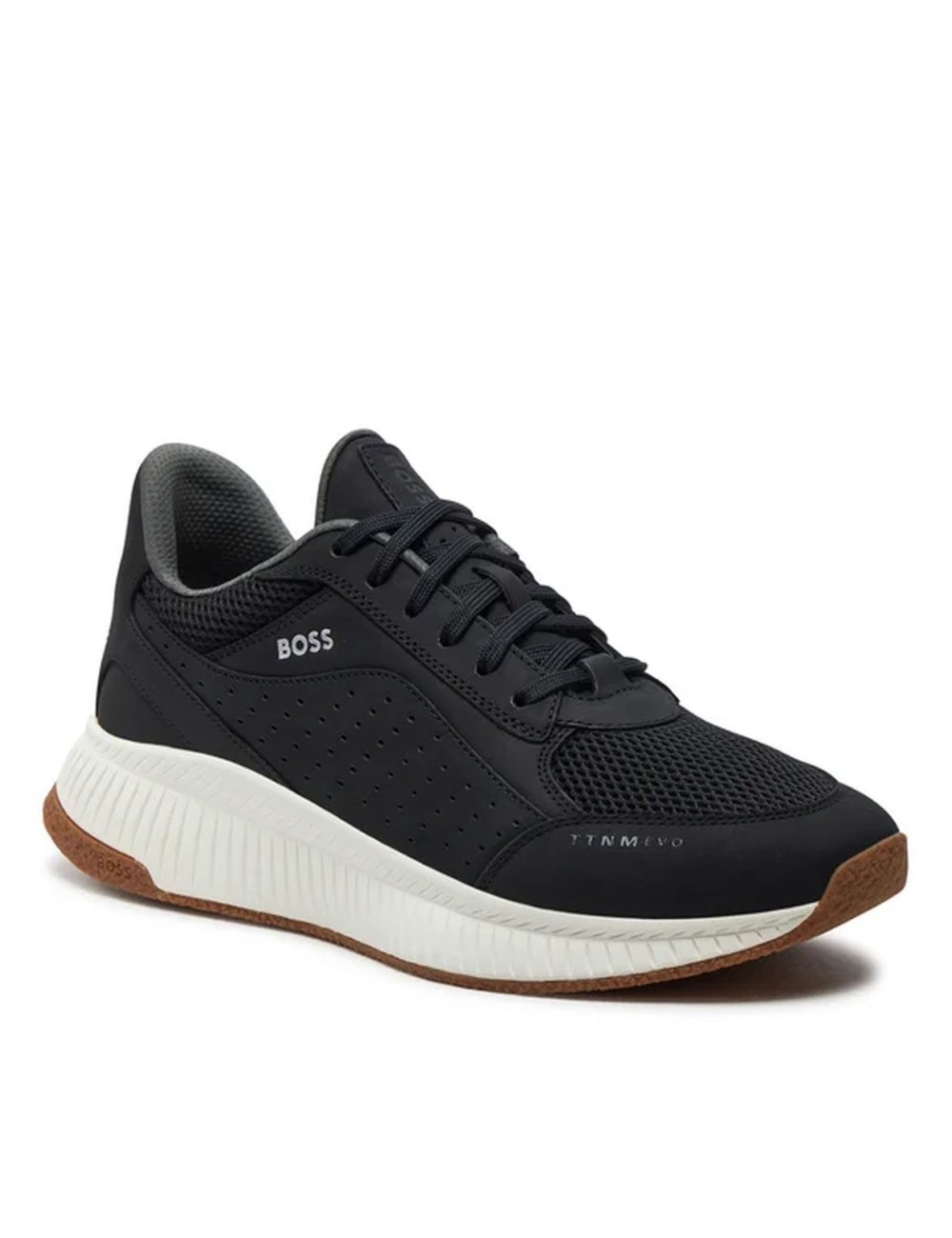 Sneakers uomo stringate in pelle 50517313 Boss Black