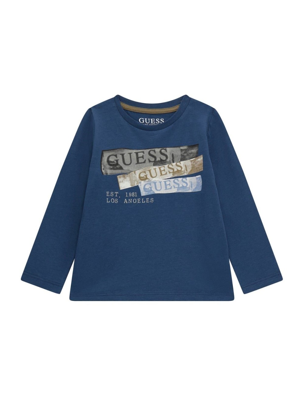 T-shirt bambino maniche lunghe in cotone N4BI20I3Z14 Guess