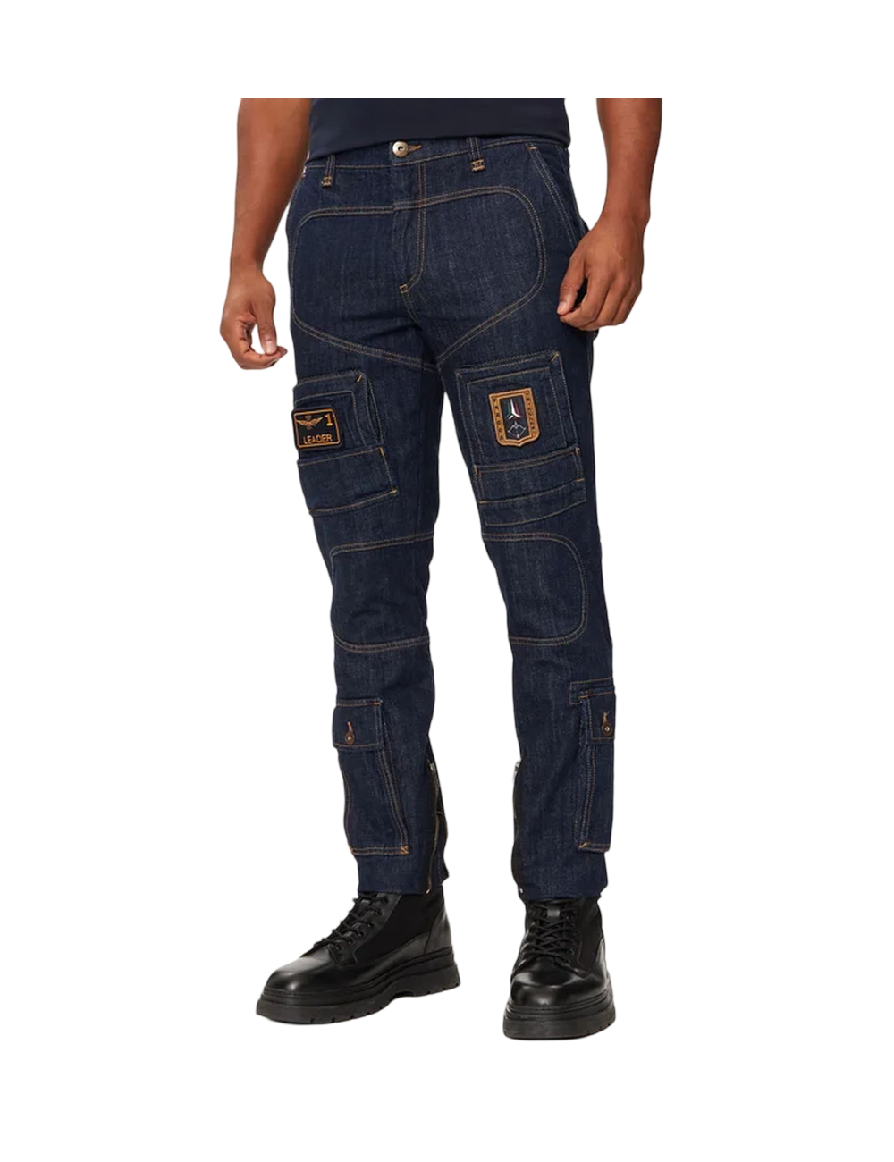 Pantalone Uomo Anti-G in denim stretch 242PA939CT3237 Aeronautica Militare