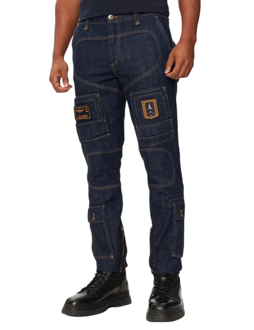 Pantalone Uomo Anti-G in denim stretch 242PA939CT3237 Aeronautica Militare