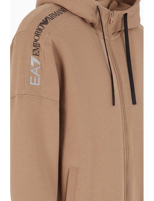 Felpa uomo con zip e dettaglio logo sulla spalla 6DPM14PJVTZ EA7 Emporio Armani