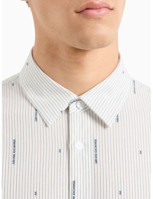 Camicia uomo righe e logo 6DZC06ZN5DZ A|X Armani Exchange