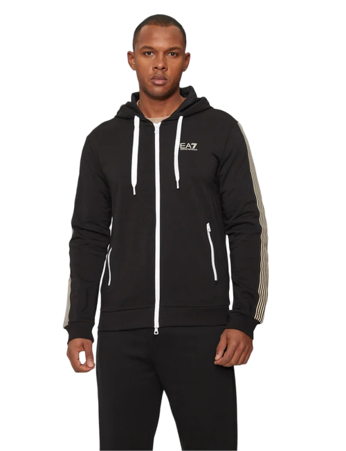 Felpa uomo con zip e bande laterali 6DPM29PJ9FZ EA7 Emporio Armani