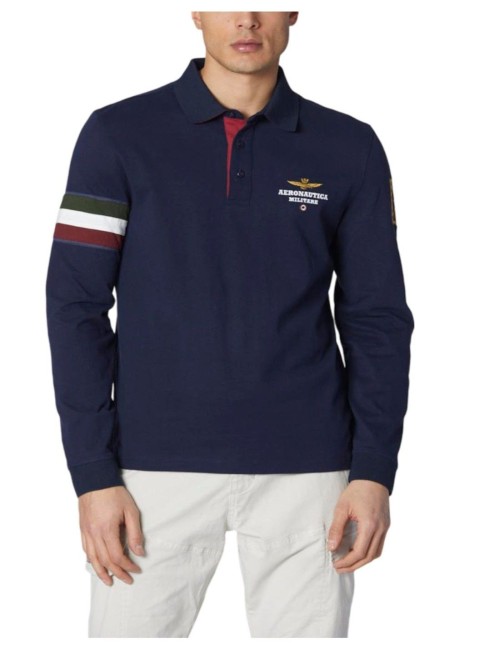 Polo uomo con inserto tricolore 242PO1816J558 Aeronautica Militare