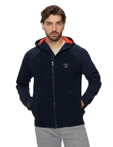 Felpa uomo con zip e cappuccio 242AM1369L529 Aeronautica Militare