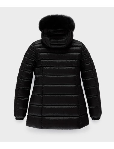 Giubbotto lungo donna con cappuccio pelliccia Long Mead Fur RA0035W98118 Refrigiwear