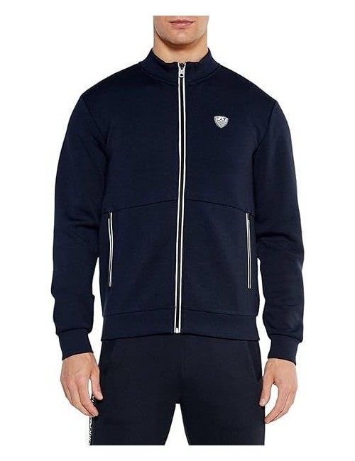 Felpa uomo con logo e zip a contrasto 8NPM19PJ4EZ EA7 Emporio Armani