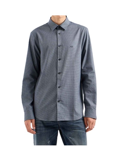 Camicia uomo in cotone con logo 6DZC30ZN5UZ A|X Armani Exchange