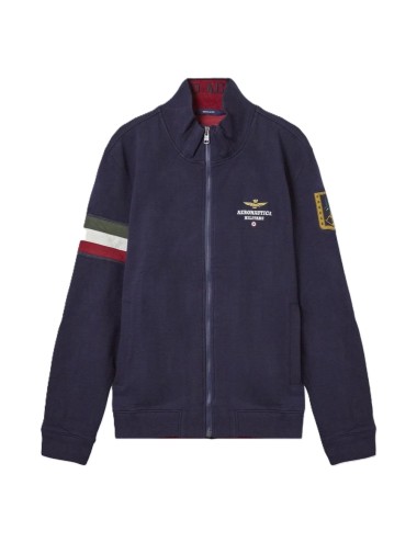 Felpa Uomo in cotone con inserto tricolore 242FE1871F439 Aeronautica Militare