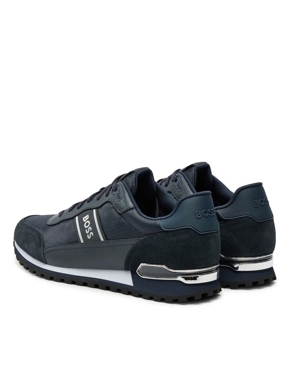 Sneakers uomo in pelle e tessuto Parkour 50529533 Boss Black