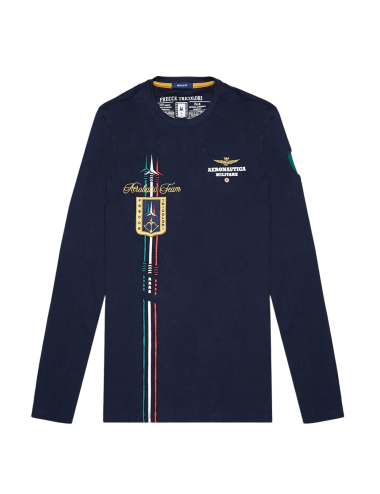 Maglia uomo girocollo con Scie Tricolori 242TS2320J592 Aeronautica Militare