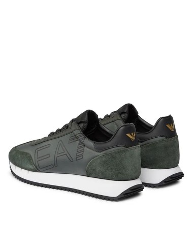 Sneakers uomo in tessuto tecnico e camoscio con maxi logo X8X101XK257 EA7 Emporio Armani