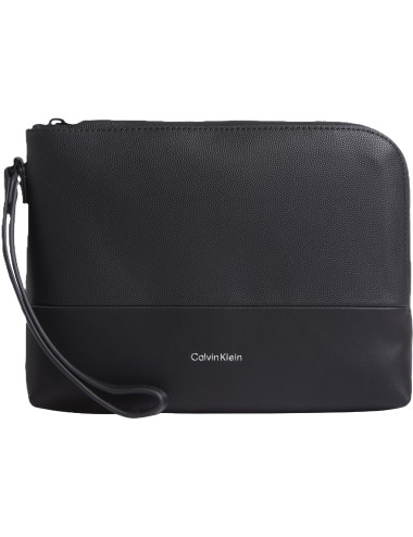 Pochette uomo in ecopelle con dettagli in pelle liscia K50K512800 Calvin Klein