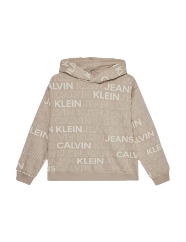 Felpa bambino con cappuccio stampa all over IB0IB02381 Calvin Klein