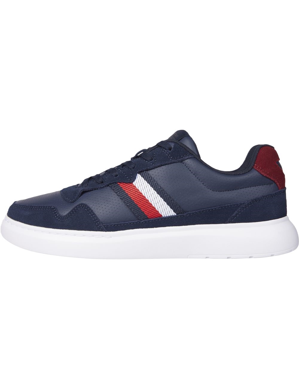 Sneakers uomo in pelle e tessuto Cupsole con bandiera FM0FM04889 Tommy Hilfiger