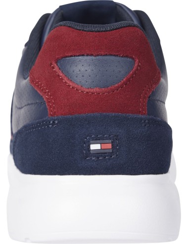 Sneakers uomo in pelle e tessuto Cupsole con bandiera FM0FM04889 Tommy Hilfiger