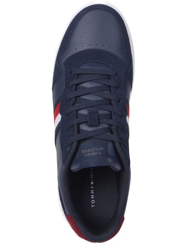 Sneakers uomo in pelle e tessuto Cupsole con bandiera FM0FM04889 Tommy Hilfiger