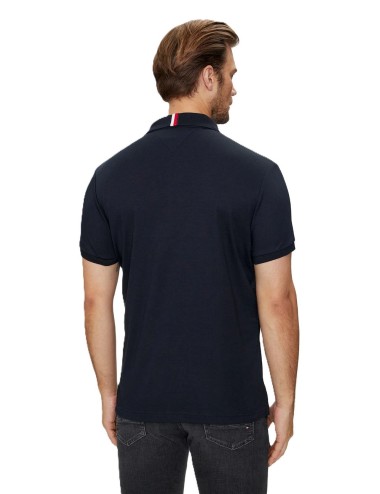 Polo uomo in cotone regular fit con dettaglio bandiera MW0MW35585 Tommy Hilfiger