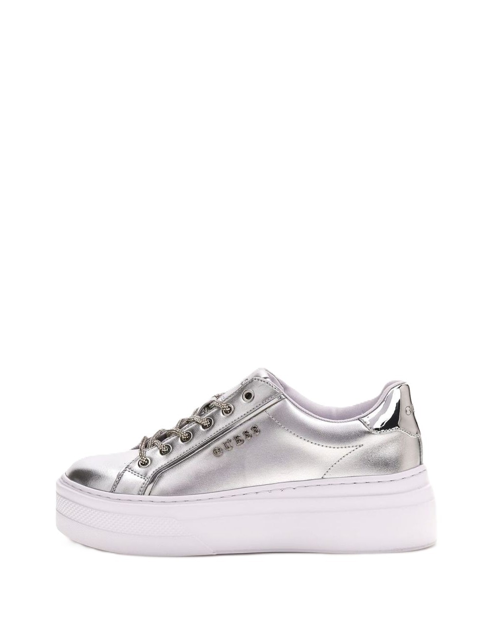 Sneakers donna Ameria con platform e dettagli strass sui lacci FLJMRILEL12 Guess