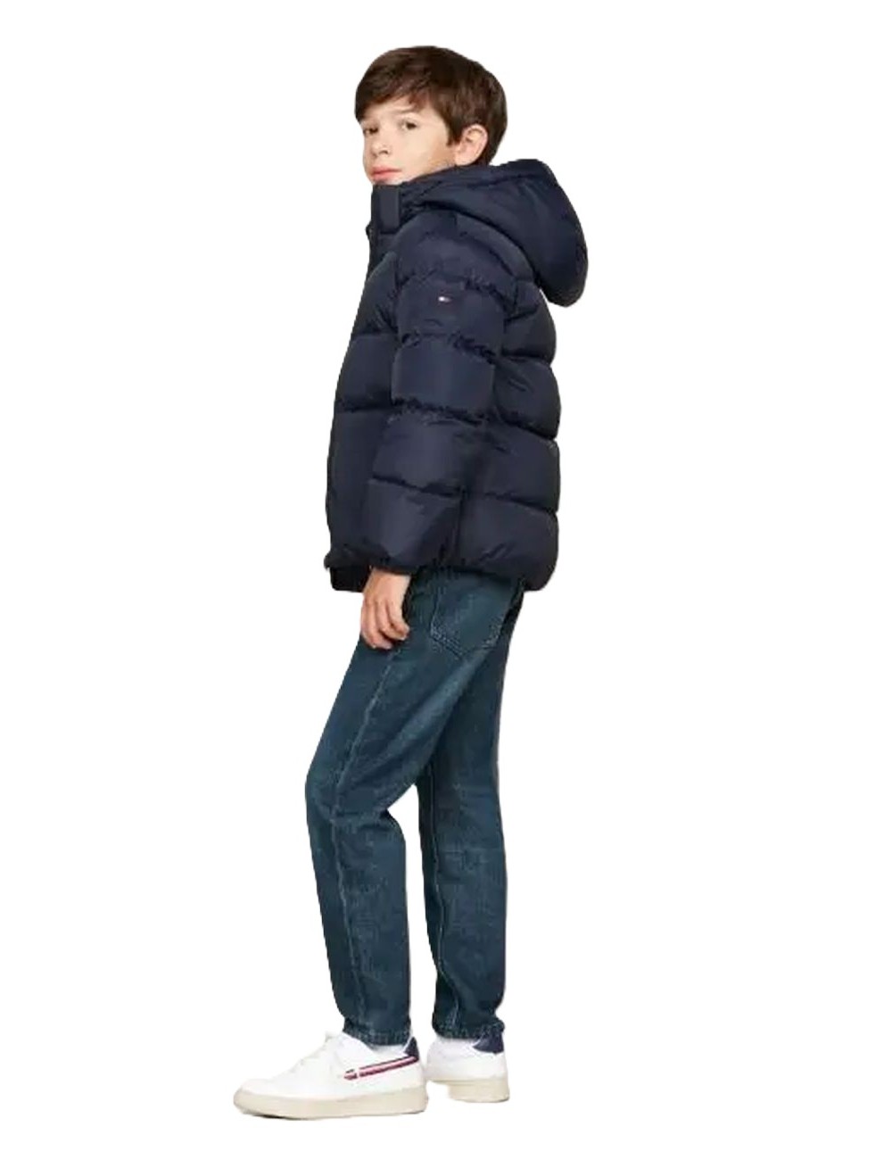 Giubbotto trapuntato bambino Essential con cappuccio KB0KB08341DW5 Tommy Hilfiger