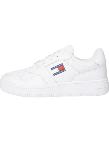 Sneakers uomo bianche in pelle con logo EM0EM01395 Tommy Hilfiger