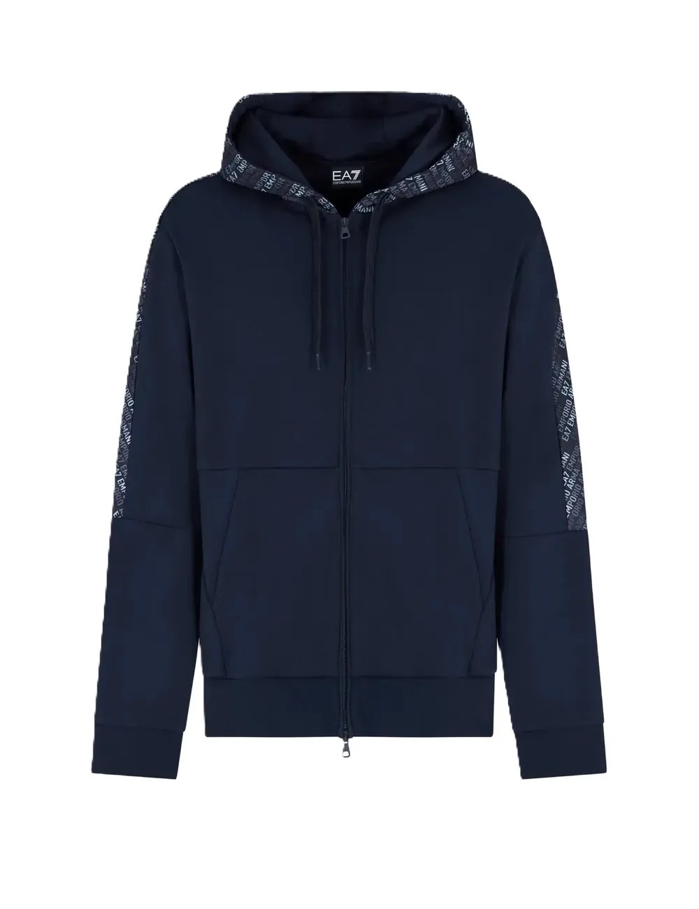 Felpa uomo in misto cotone con zip e dettagli logati 7M000209AF12660 EA7 Emporio Armani